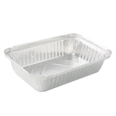 China 1.65lbs Food Container Tray Microwavable Disposable Food Grade Serve Take Out To Carry Out Aluminum Foil Container for sale