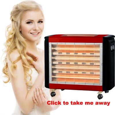 China 2400W Large Outdoor Electric Quartz Heater With Wheels for sale