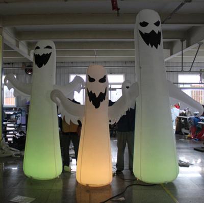 China Halloween Decor or Promotion 10ft Ghost Halloween LED Lighting Huge White Inflatable Devil Giant Halloween Decorative Decoration for sale