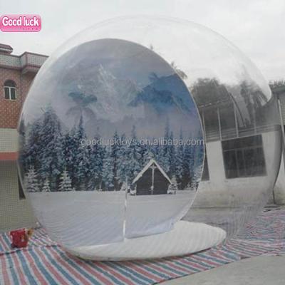 China 0.65mm Thick PVC Tarpaulin Custom Christmas Decoration Giant Photo Inflatable Snow Globe For Event Advertising for sale