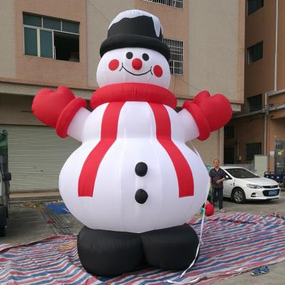 China Decorative Led Christmas Yard Garden Inflatables Party Giant Christmas Lights Inflatables Greeting Snowman for sale