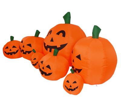 China PVC Or PU Coated Nylon Oxford Halloween Lighting 7pcs Inflatable Pumpkin Outdoor Halloween Decoration The Yard for sale