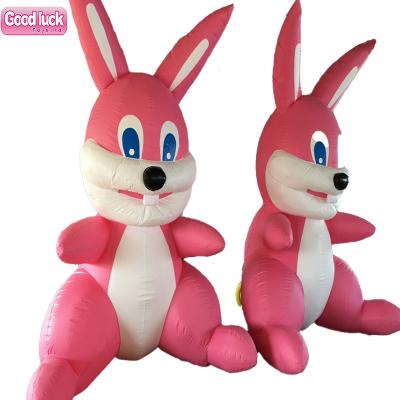 China Happy Outdoor Advertising Promotion Easter Promotion Restaurant Decoration Girls Like Easter Inflatable Sitting Pink Rabbit for sale