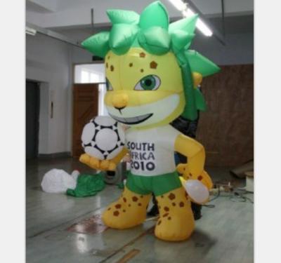 China PVC or PU coated nylon Oxford advertising sportman cartoon characters, South African soccer sing, inflatable football player for sale