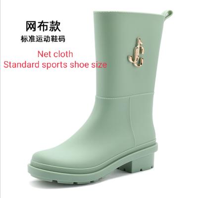 China European American Lady Rain Boots Cheap Fashion Anti-odor New Raining Shoes Women Mid-tube PVC Waterproof Shoes Raining Boots for sale