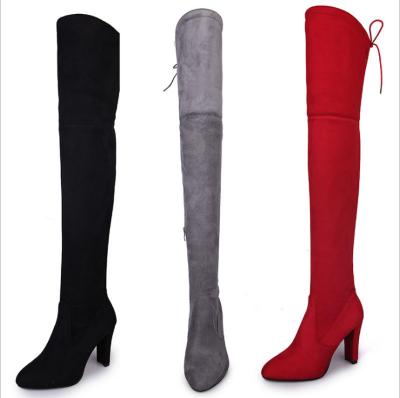 China Amazon Sellings 2021 Fashion Led Hot Autumn Durable Matte Boots Women Shoes High Heels Over The Knee Boots Thigh High for sale