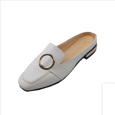 China Fashion Trend Women's New Shoes Fit Simple Stylish Shoes Main Low Heel Slippers Female Leather Ladies Slippers for sale