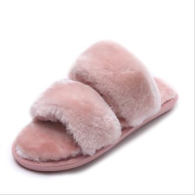 China CUSHIONING Autumn Women's Shoes Grade 12 Winter Custom Slippers Plush Thick Bottom Flat Slippers For Faux Fur Bunny Slippers For Women Indoor for sale