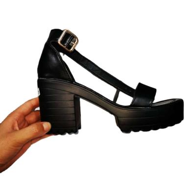 China Fashion Trend 2021 Summer New Fashion Heeled Sandals Women's Size 12 Black Heeled Sandals Women's Shoe for sale