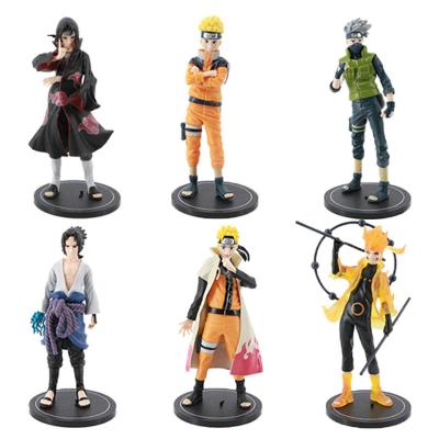 China Japanese Cartoon Toy 6pcs/set Narut Anime Figures PVC Dolls Kakashi Sasuke Uzumaki Character for sale