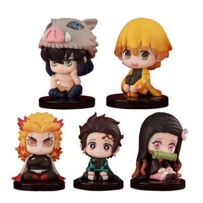 China Cartoon Toy 5pcs/set Anime Demon Slayer Kimetsu No PVC Toys Yaiba Figure Q Posket Kamado Tanjirou Kamado Nezuko Agatsuma Action Figure Model for sale