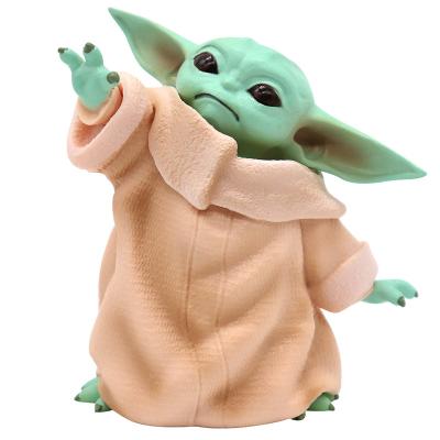 China Hot Selling Cartoon Figure Toy Babyyoda Baby Yoda Mandalorian Star Wars Baby Yoda Ornament 15cm PVC Pendant Alien Toy for sale