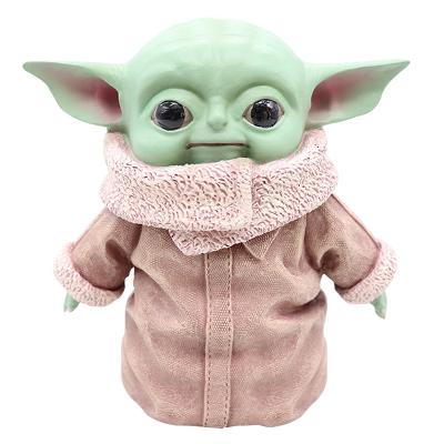 China Hot Selling Cartoon Toy Figure Babyyoda Baby Yoda Star Wars Mandalorian Baby Yoda Ornament 15cm Dangling Alien Resin Toy Pink for sale