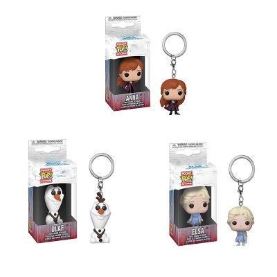 China Frozen Elsa Olaf Anna Funk Pop Pocket Keychain 2 Series Cartoon Toy Hot Selling PVC Doll PVC Doll Gift for sale