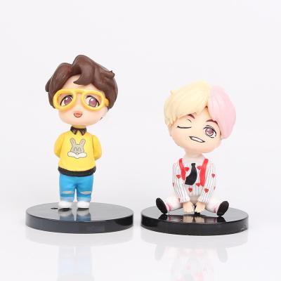 China Cartoon Toy BTS Kpop Idol Group Bangtan Boys 7PCS Model Figures Toy Collection for sale