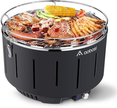 China Easily Assembled Aobosi Smokeless Charcoal Barbecue Portable Charcoal Table Grill BBQ Grill for sale