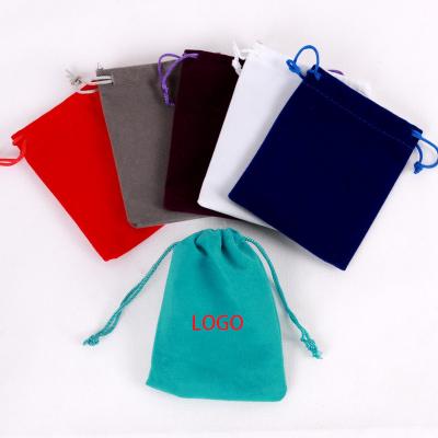 China Eco-friendly Promotional Drawstring Pouch Velvet Earring Necklace Gift Packaging Bags Jewelry Bag Velvet for sale