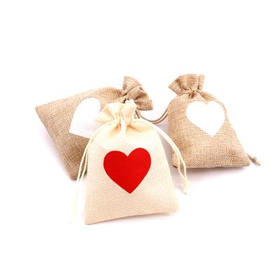 China Eco - Friendly Custom Logo Jewelry Bags Small Burlap Drawstring Gift Bag for sale