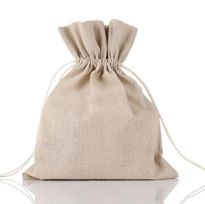 China Custom Logo Folding Printed Small Pouch Jute Drawstring Wine Sack Burlap Soap Sack for sale