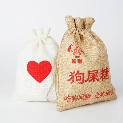 China OEM Natural Folding Burlap Jewelry Bag Customize Mini Jute Drawstring Bags Pouch With Logo for sale