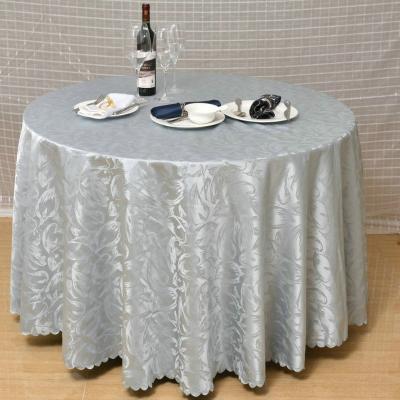 China Oilproof Luxury Hotel Polyester Table Cover Cloth Round Waterproof Disposable Dining Table Mat Table Cloth for sale