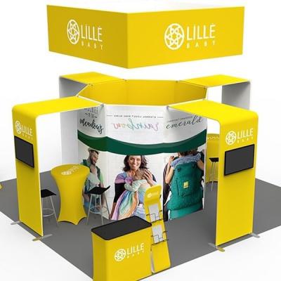 China Light Weight Custom 10x10ft size lightweight show display booth design portable trade show modular exhibition event booth for sale