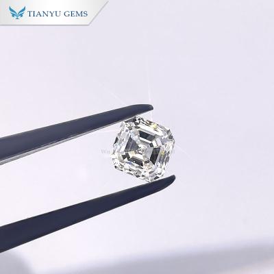 China CVD Diamond Tianyu Gems Lab Grown Diamond 1.39ct H VS2 Asscher EX Cut White Loose Diamond for sale