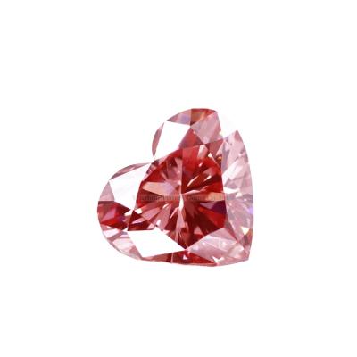 China Tianyu Gem Lab Grown Fancy Color Diamond Wholesale 2.01ct 3EX Dichroism/Dichroic Heart Shape CVD Lab Dark Pink Diamond for sale