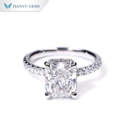 China Tianyu Gems 14k/18k White Gold Environmental Friendly Heater Cut CVD Lab Developed Diamond For Jewelry Rings for sale