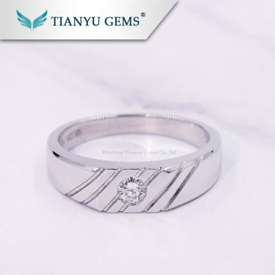 China CLASSIC 0.15 Carat Moissanite Engagement Ring White Gold Wedding Ring Men's Ring for sale