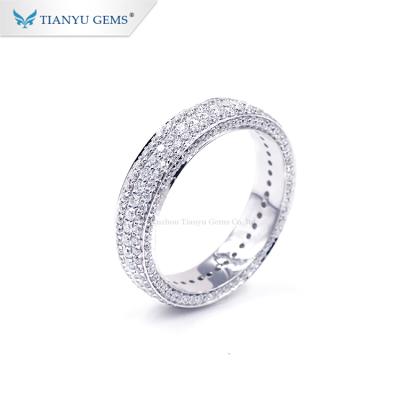 China CLASSIC Tianyu gems white gold moissanite ring moissanite diamond wedding ring band for sale