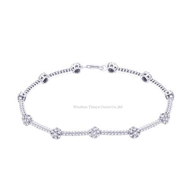 China FASHIONABLE Gems Tianyu Chain and Link Bracelets 14k White Gold Material Hot Selling Diamond Bracelet for sale