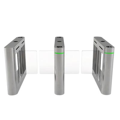 China SS304 Fingerprint Turnstile Entry Management Glass Swing Turnstile for sale