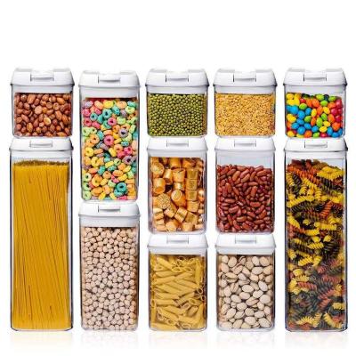 China Custom Airtight Dry Plastic Food Storage Container 12pcs-set Wholesale Freshness Keeping Pantry Organizer Lock Lid for sale