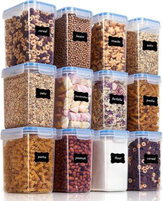 China Airtight Freshness Preservation Food Storage Containers Set-12 PCS 1.6L -BPA Free Kitchen Plastic Storage Containers With Lids For Cereal for sale