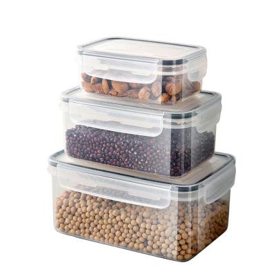 China Freshness preservation food lunch box-3 PC-plastic BPA kitchen pantry organization airtight storage containers with lids for cereal for sale