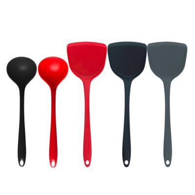 China Silicone Stocked Kitchen Cooking Colander 8pcs-set Scoop Shovel Silica Gel Scoop Spoon Leakage Powder Claw Shovel for sale