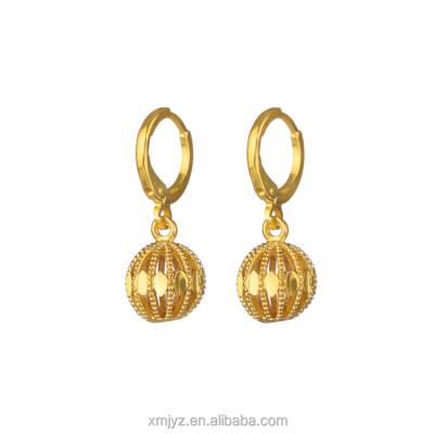 China CLASSIC 2021 new style brass earring hollow hook earrings gold plated factory direct earrings 18K for sale