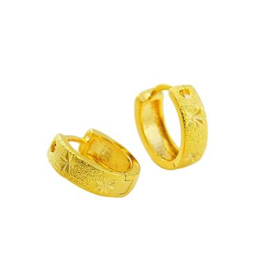 China S Gold Romantic Earrings 999 Pure Gold Rose Flower Women's Earrings 24K Pure Gold for sale