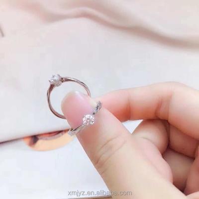 China CLASSIC Four Fork 925 Sterling Silver Ring Wedding Ring Hearts and Arrows Zircon Inlaid Female Ring for sale