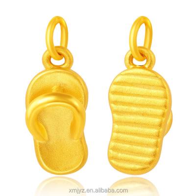 China CLASSIC Hard Pure Gold Slipper Pendant 999 Evil Gold 3D Transfer Pearl Necklace Jewelry for sale