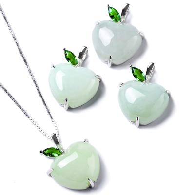 China CLASSIC Statement 925 Emerald Pendant Jade Silver Necklace silver china quality for sale