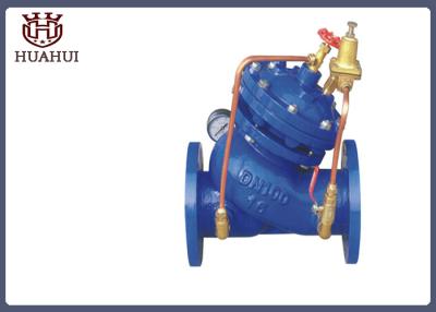 Chine Y dactylographient à l'eau la valve réduisant la pression avec la couleur en laiton de bleu du pilote DN80 de mesure à vendre