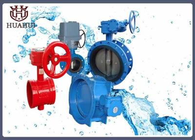 China Flange Water Butterfly Valve Gearbox Type , SS304 Disc 48 Inch Butterfly Valve for sale