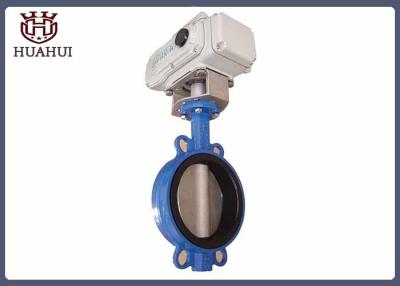 China Blue Color Motor Operated Butterfly Valve , Electric Butterfly Valve For Gas Industry for sale