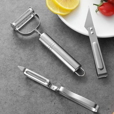 China Three-Piece Set Stainless Steel Kitchen Tools Potato Peeler Potato Melon Duck Pen Fruit Flatter Peeler Viable Kitchen for sale