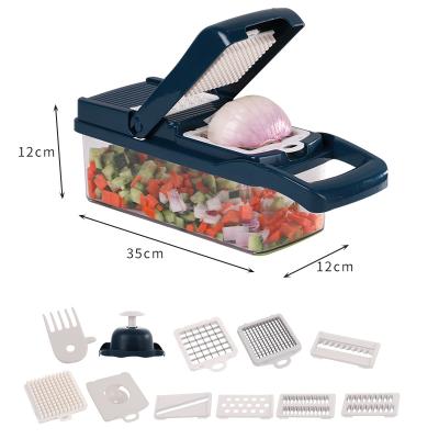 China 15 Piece Adjustable Multifunctional Kitchen Vegetable Processing And Viable Size Dicing Vegetable Cutters for sale