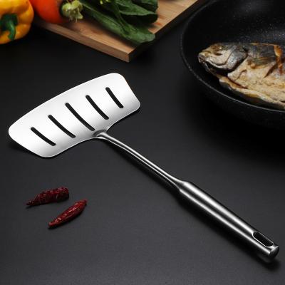 China Stainless Steel Fried Fish Shovel Kitchen Tools Viable Thickening And Widening Utensils Rotating Flat Fish Shovel Large Scraper for sale