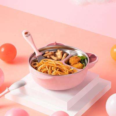 China 304 Stainless Steel Children's Bowl Kids Baby Dinnerware Set Insulated Single Under Dish Sink Portable Suction Cup Bowl for sale