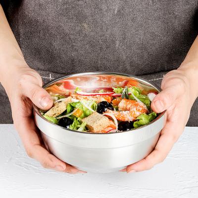 China Stocked 304 Stainless Steel Bowl Household Kindergarten Eating Baby Bowl Insulated Double Bowl for sale